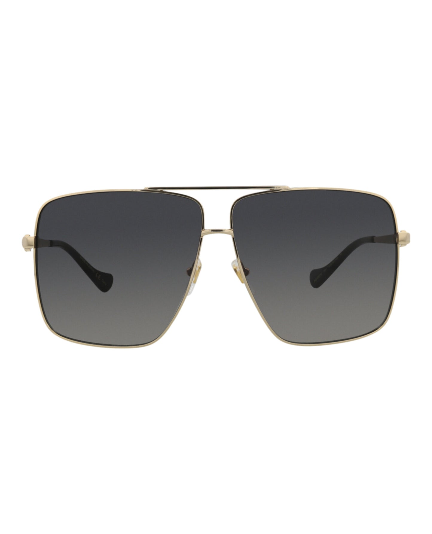 title:Gucci Aviator-Style Metal Sunglasses;color:Gold Gold Grey