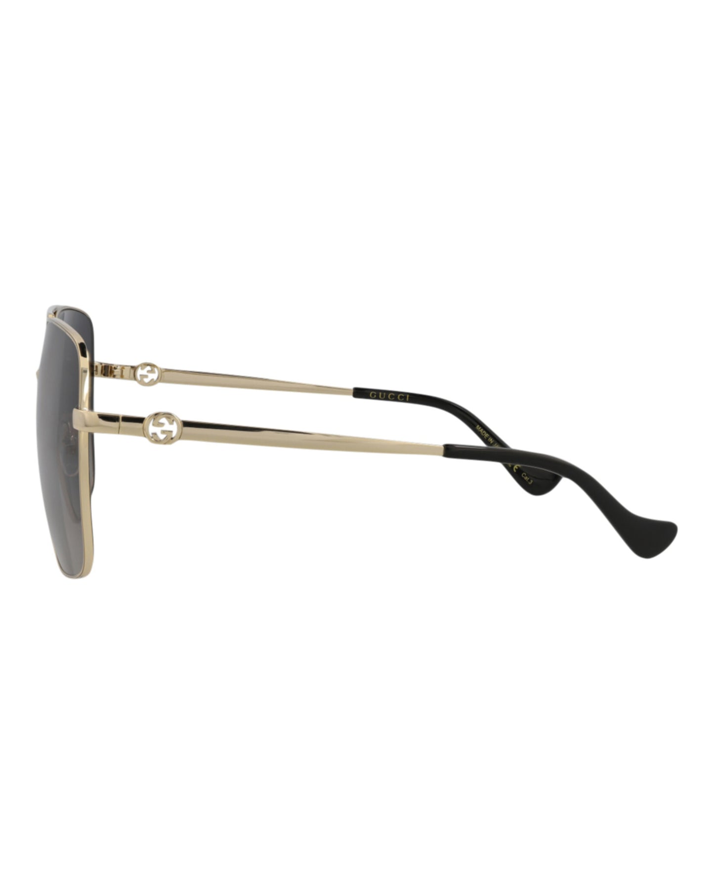 title:Gucci Aviator-Style Metal Sunglasses;color:Gold Gold Grey