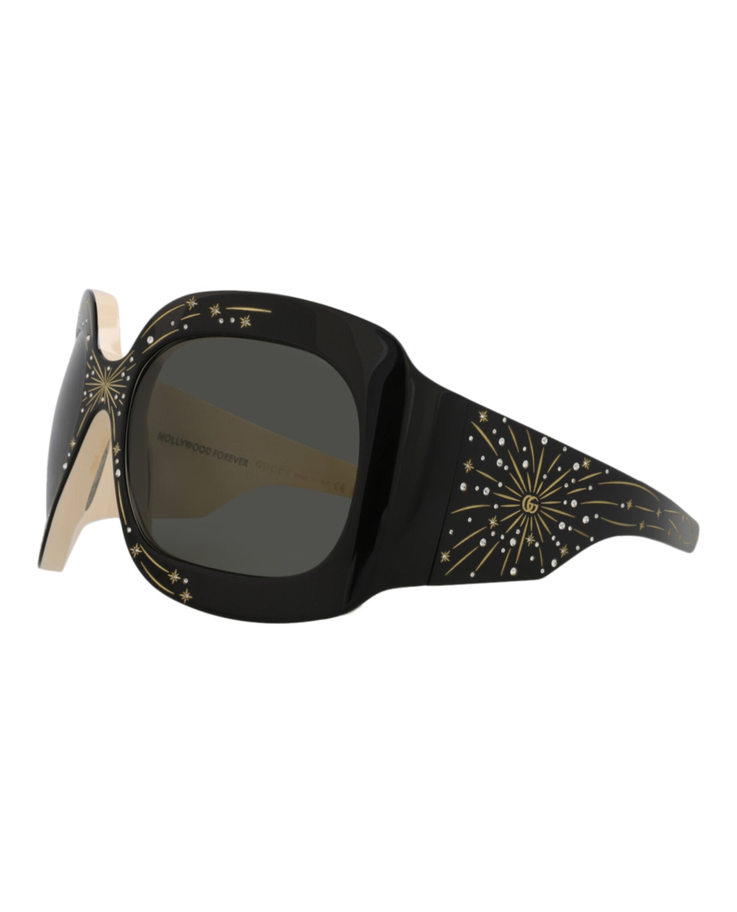 title:Gucci Shield-Frame Acetate Sunglasses, style # GG1093S-30012829001;color:Black Black Grey