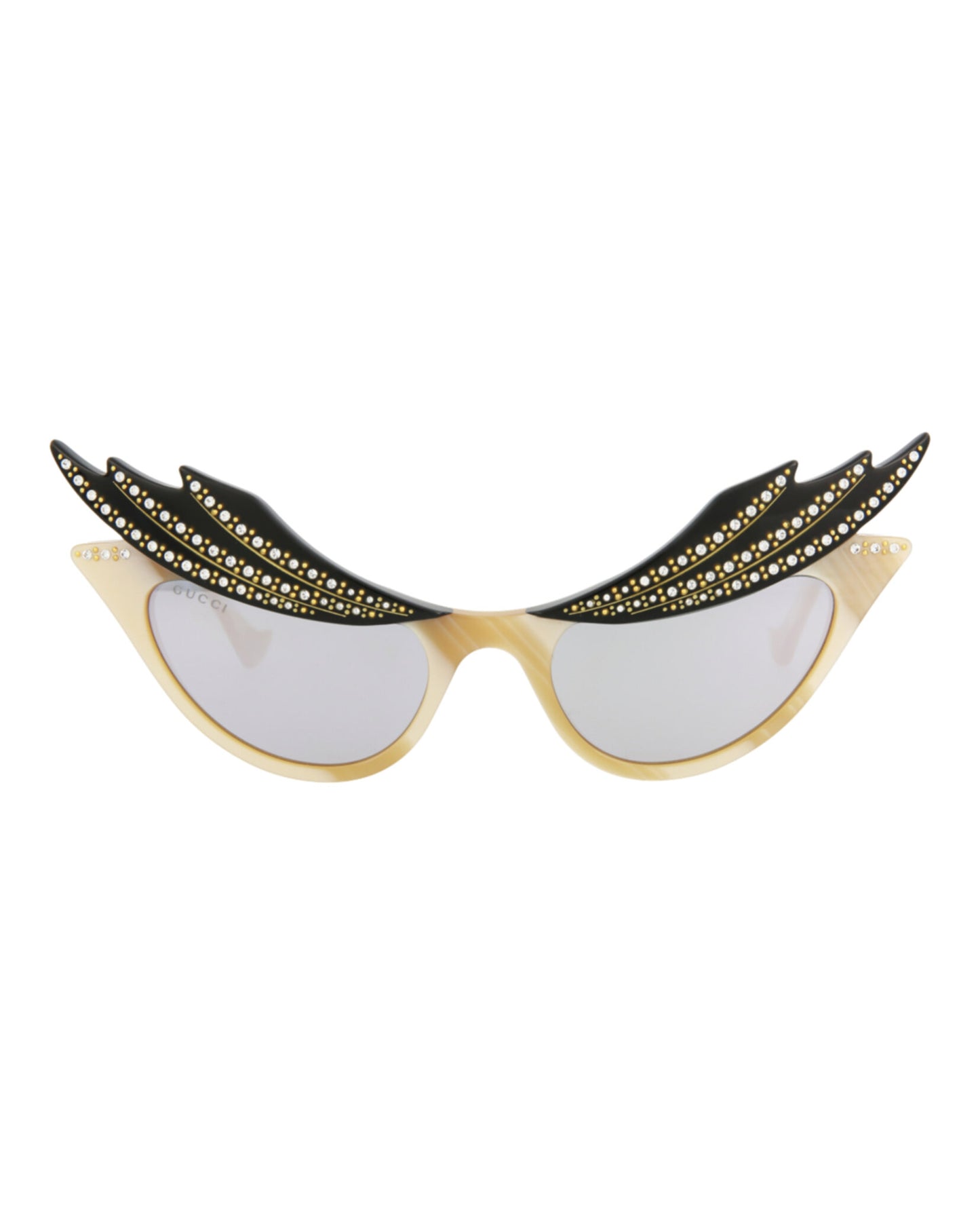 title:Gucci Cat Eye-Frame Acetate Sunglasses, style # GG1094S-30012857005;color:Beige Beige Silver