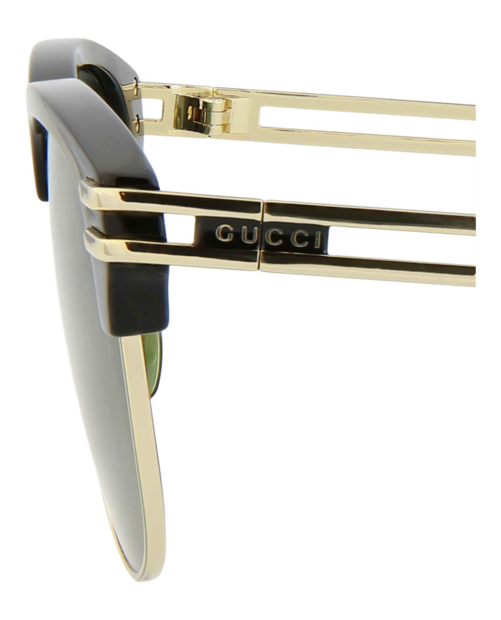 title:Gucci Novelty Sunglasses Style # Style #GG1107S;color:Black Gold Green