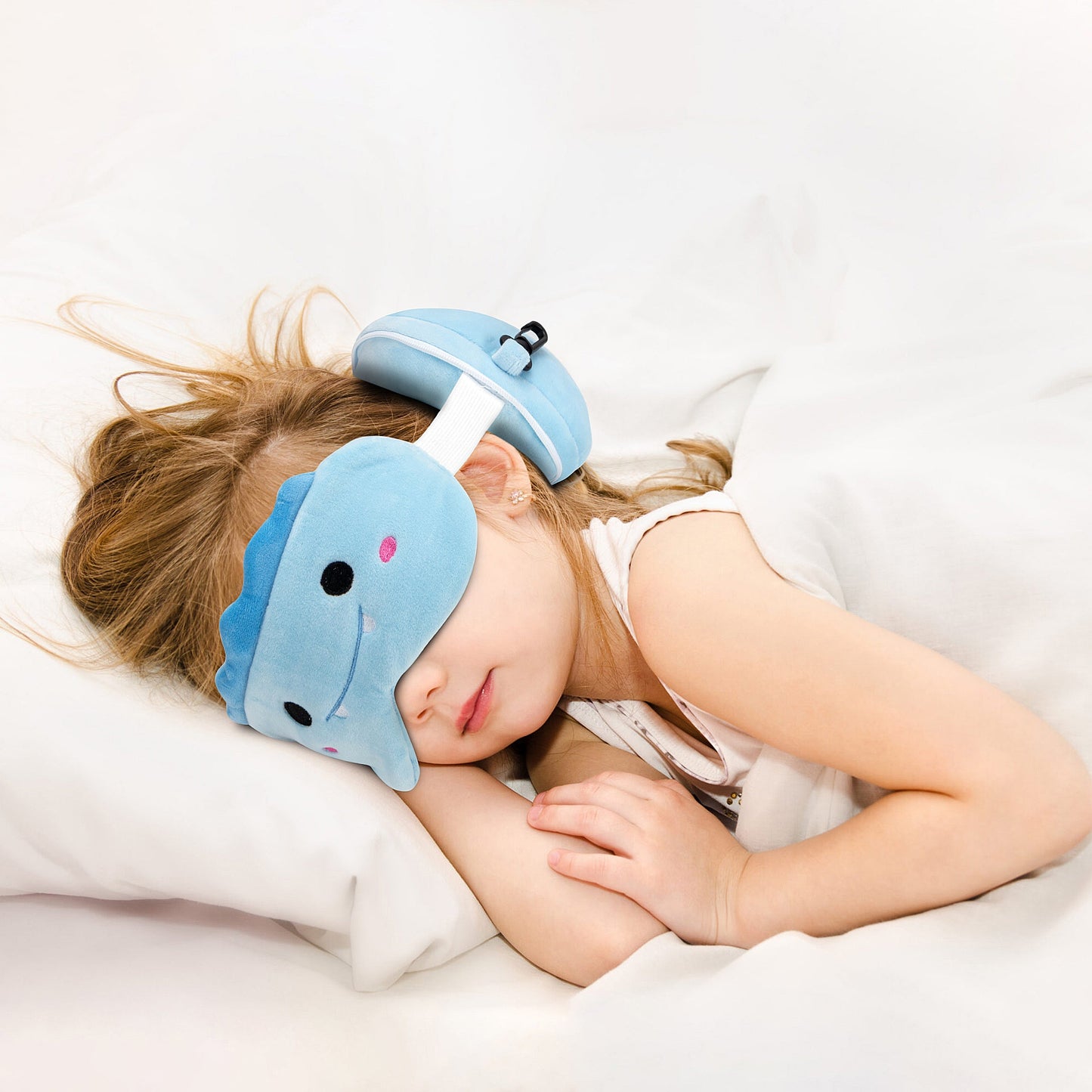 Kids 2-in-1 Travel Pillow and Eye Mask Animal Plush Soft Eye Mask Blindfold for Sleeping, Nights and Travel