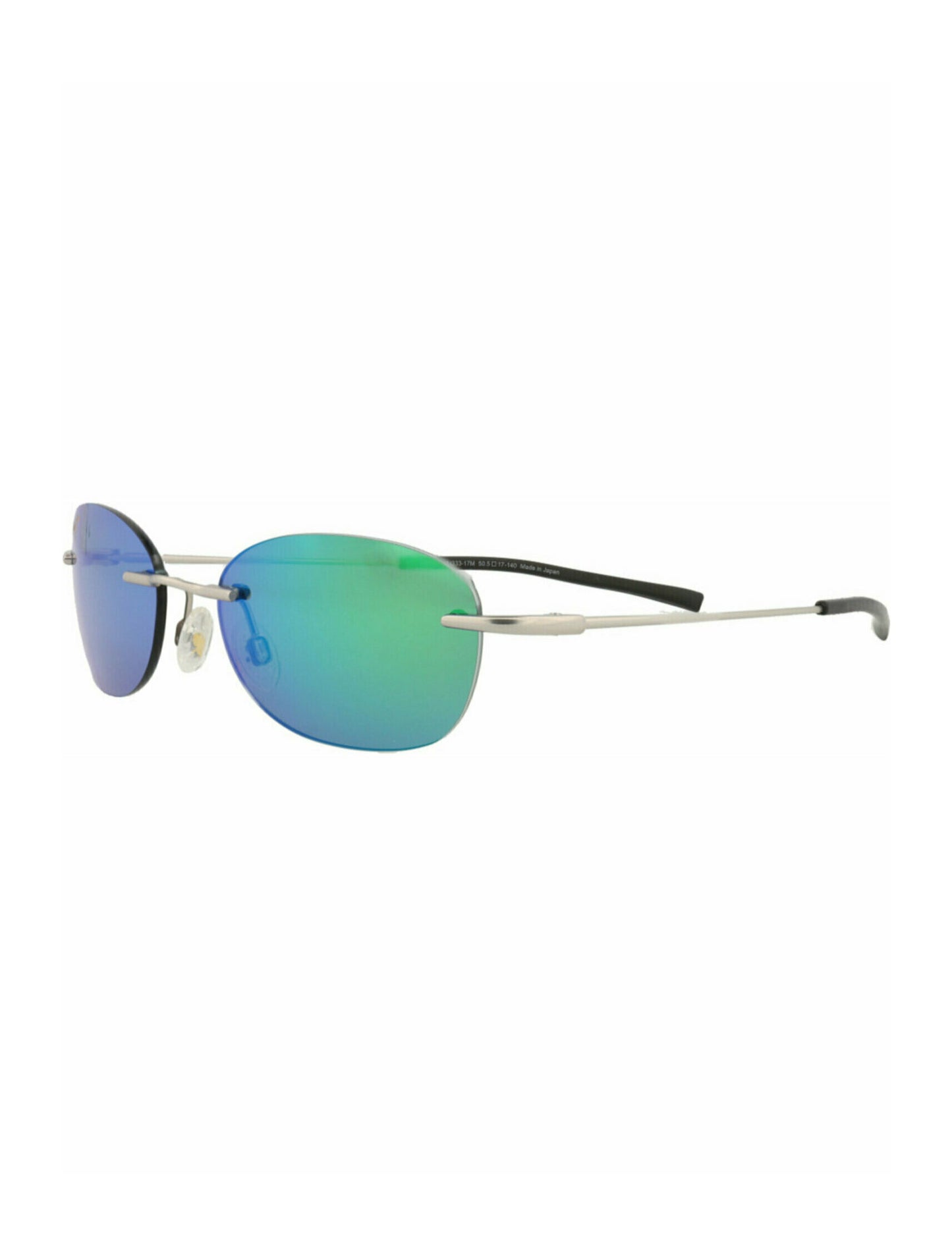 title:Maui Jim Round-Frame Memory Metal Sunglasses;color:Silver Silver Green