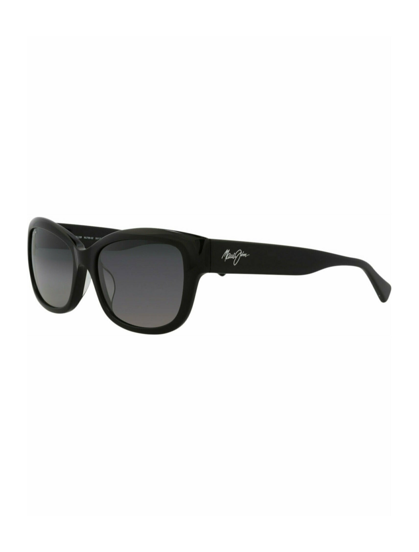 title:Maui Jim Cat Eye-Frame Acetate Sunglasses;color:Black Black Grey