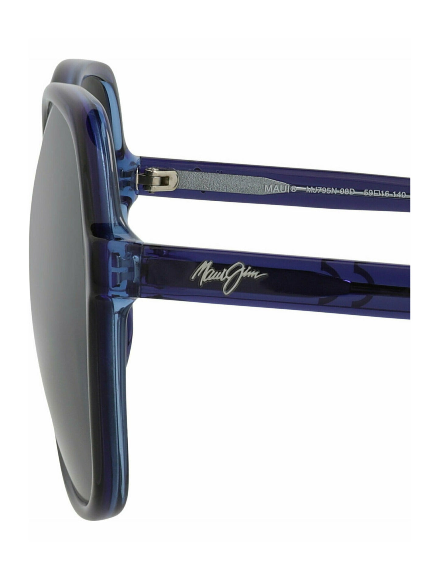 title:Maui Jim Round-Frame Acetate Sunglasses;color:Blue Blue Grey