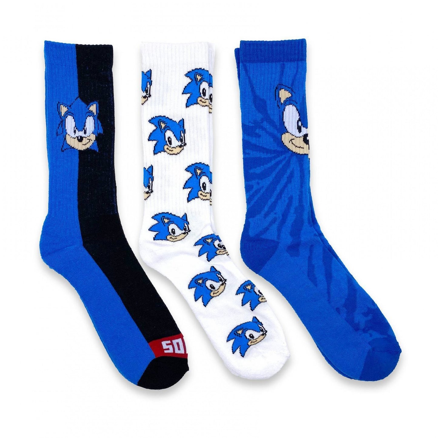 title:Sonic The Hedgehog Men's Crew Socks 3-Pair Pack;color:Multi-Color