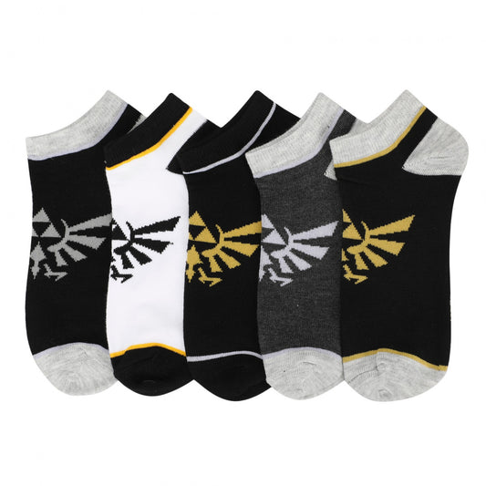 title:The Legend of Zelda Hyrule Crest 5-Pair Pack of Ankle Socks;color:Multi-Color