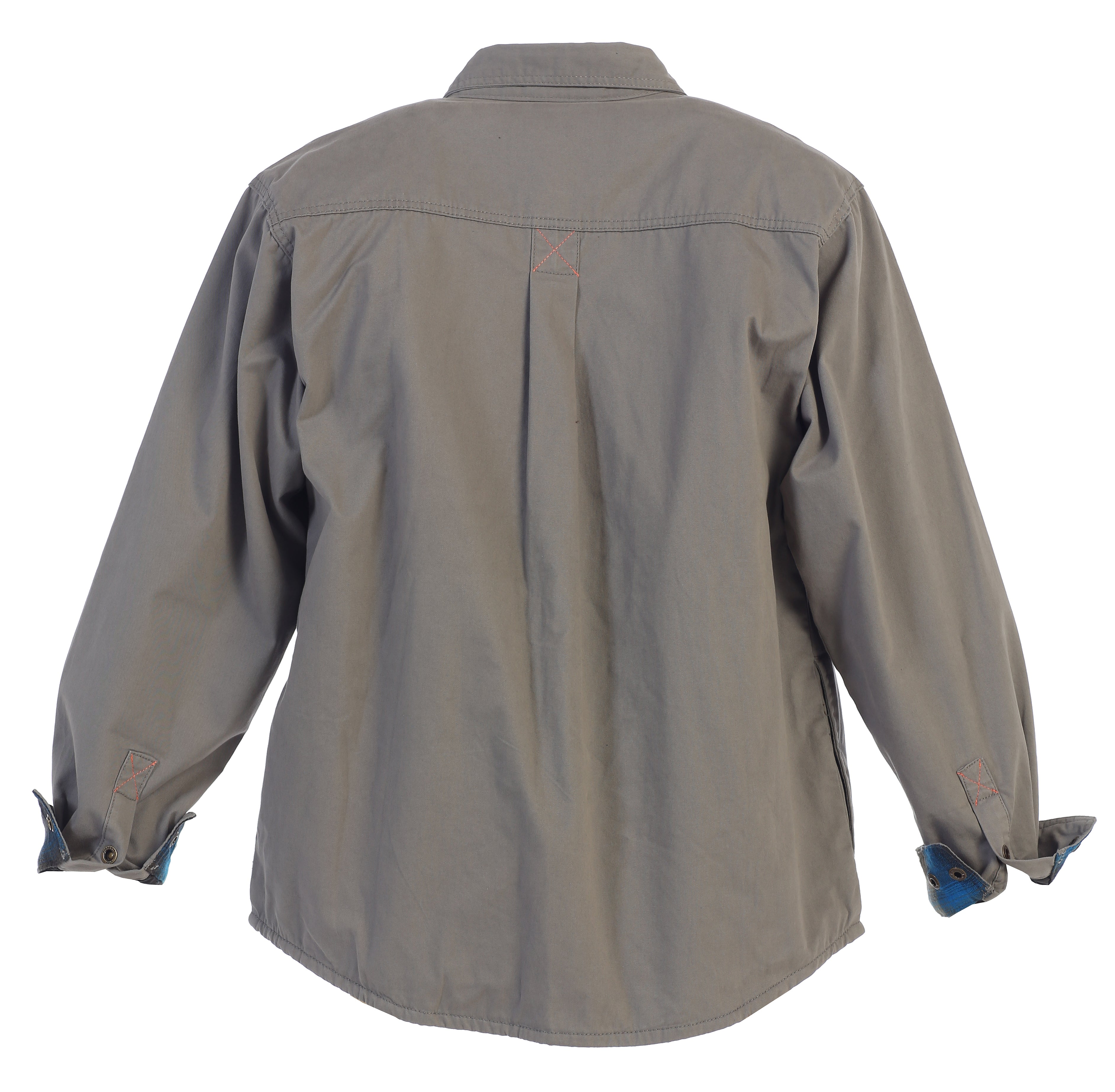 title:Gioberti Men's Gray Cotton Brushed and Soft Twill Shirt Jacket with Flannel Lining;color:Gray