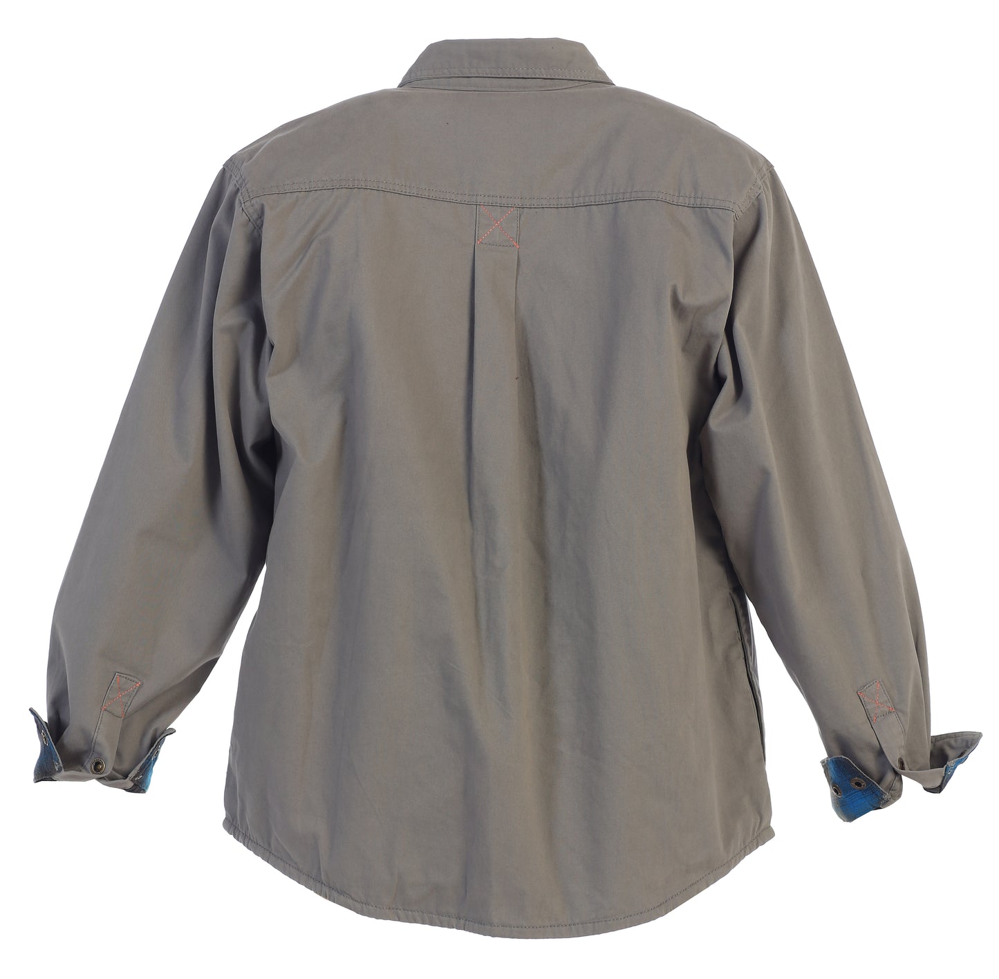 title:Gioberti Men's Gray Cotton Brushed and Soft Twill Shirt Jacket with Flannel Lining;color:Gray