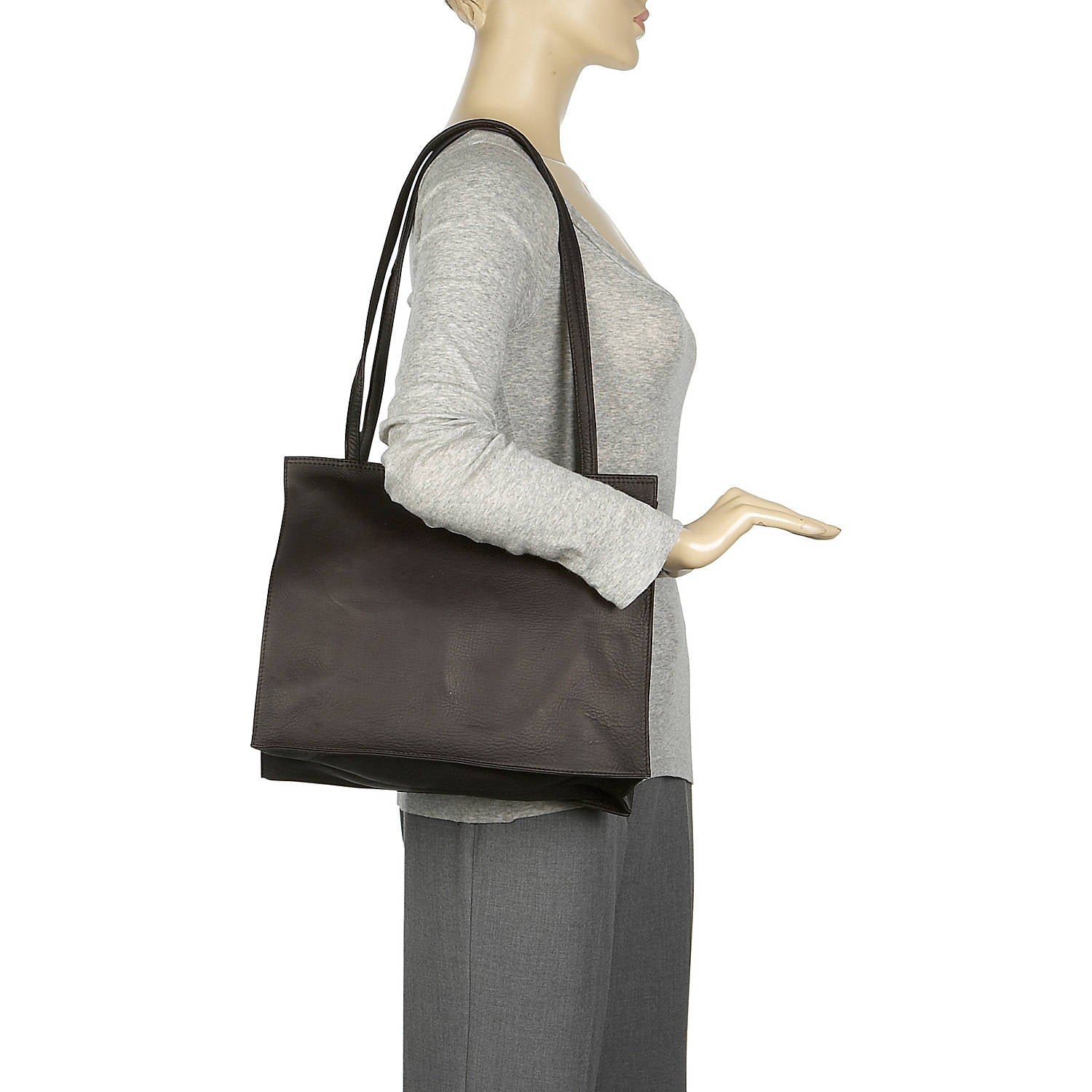 title:Le Donne Leather Simple Tote;color:CAFE