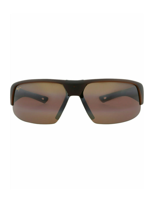 title:Maui Jim Shield-Frame Nylon Sunglasses;color:Rootbeer Rootbeer Bronze