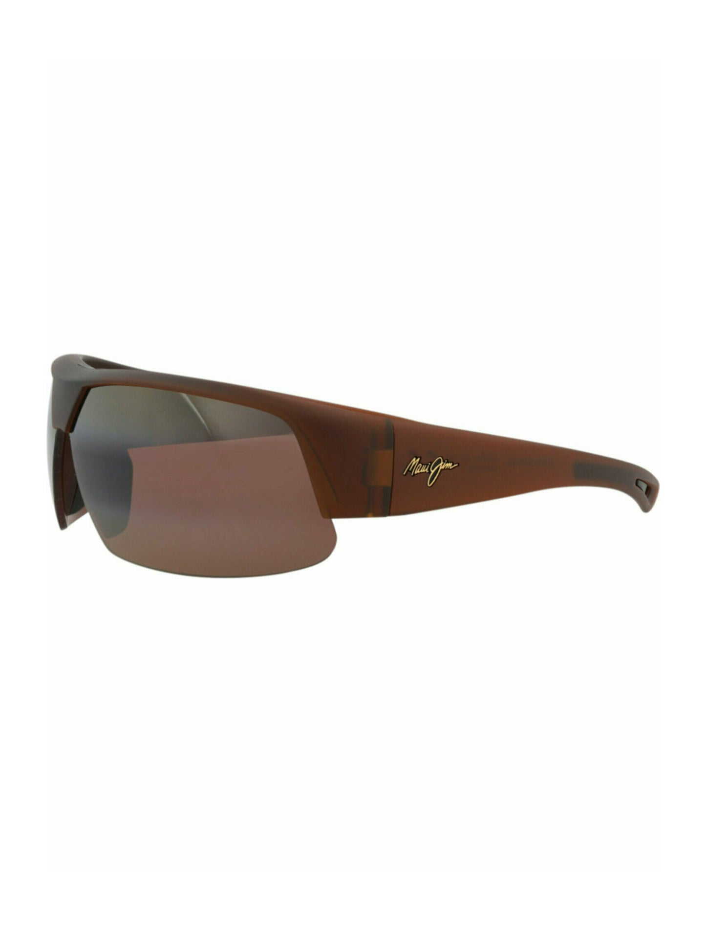 title:Maui Jim Shield-Frame Nylon Sunglasses;color:Rootbeer Rootbeer Bronze