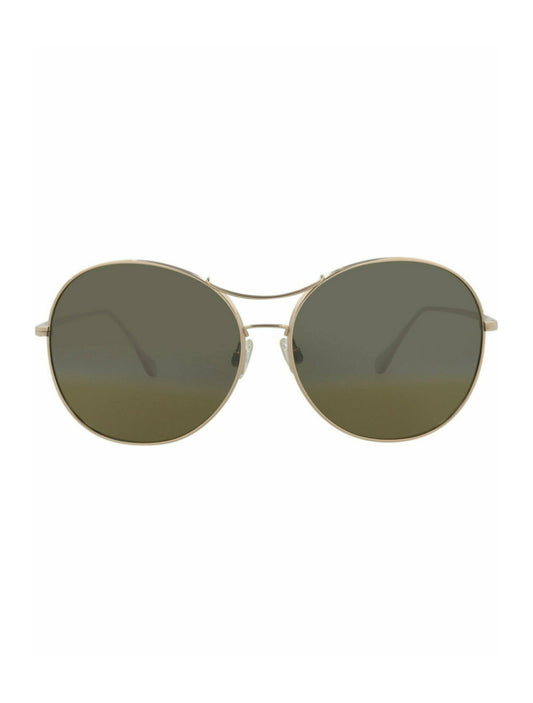 title:Maui Jim Round-Frame Titanium Sunglasses;color:Gold Gold Bronze 2