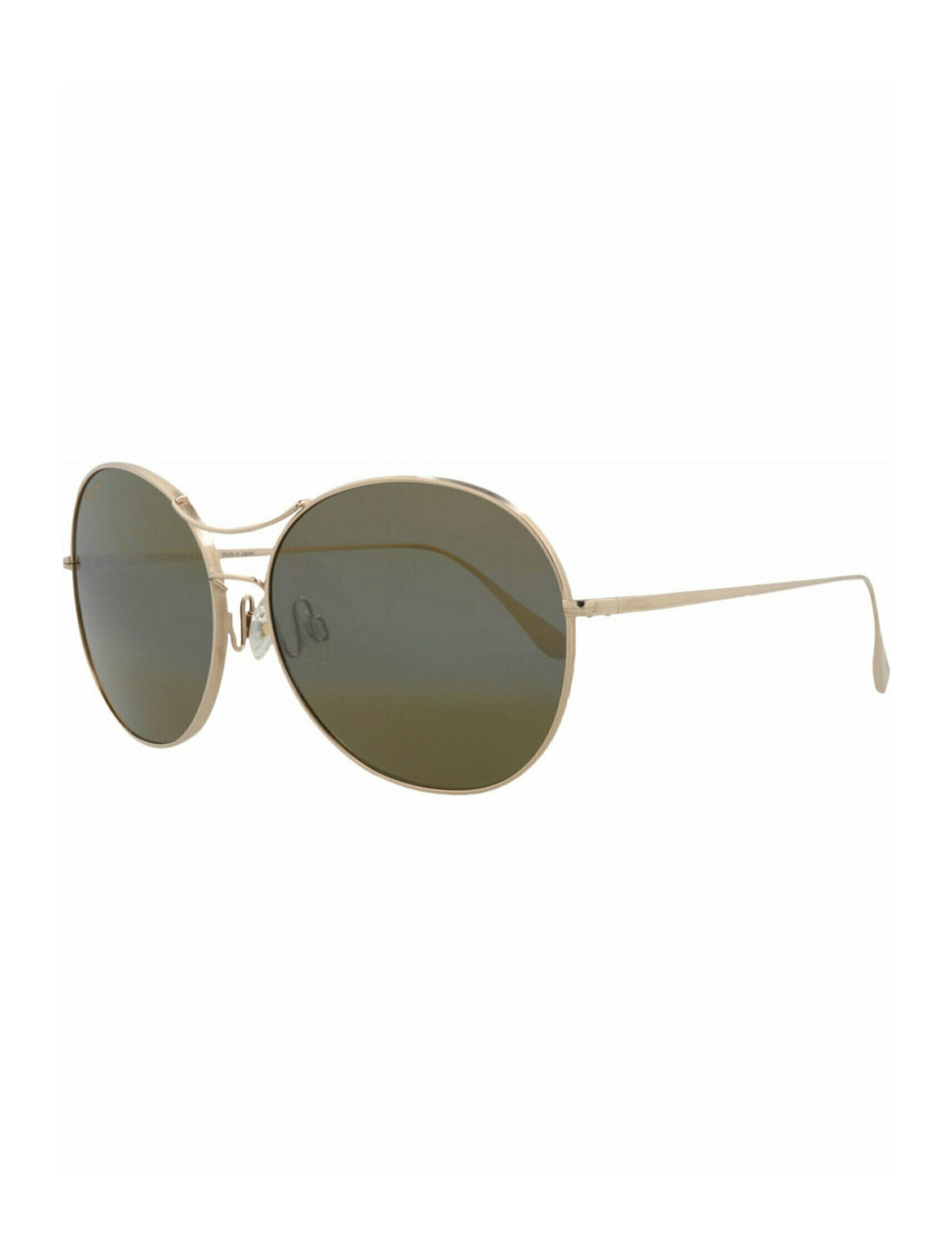 title:Maui Jim Round-Frame Titanium Sunglasses;color:Gold Gold Bronze 2