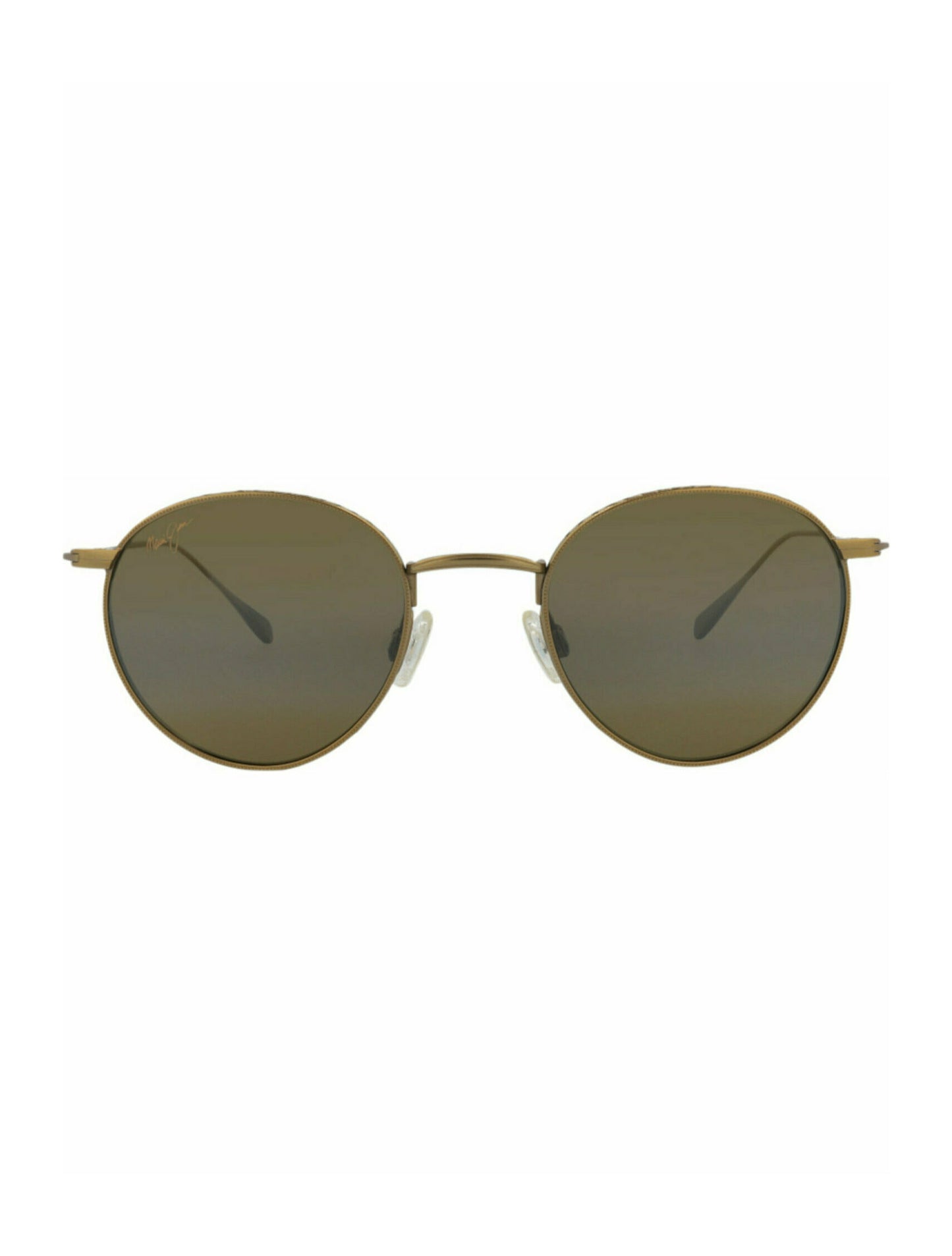 title:Maui Jim Round-Frame Titanium Sunglasses;color:Gold Gold Bronze 1