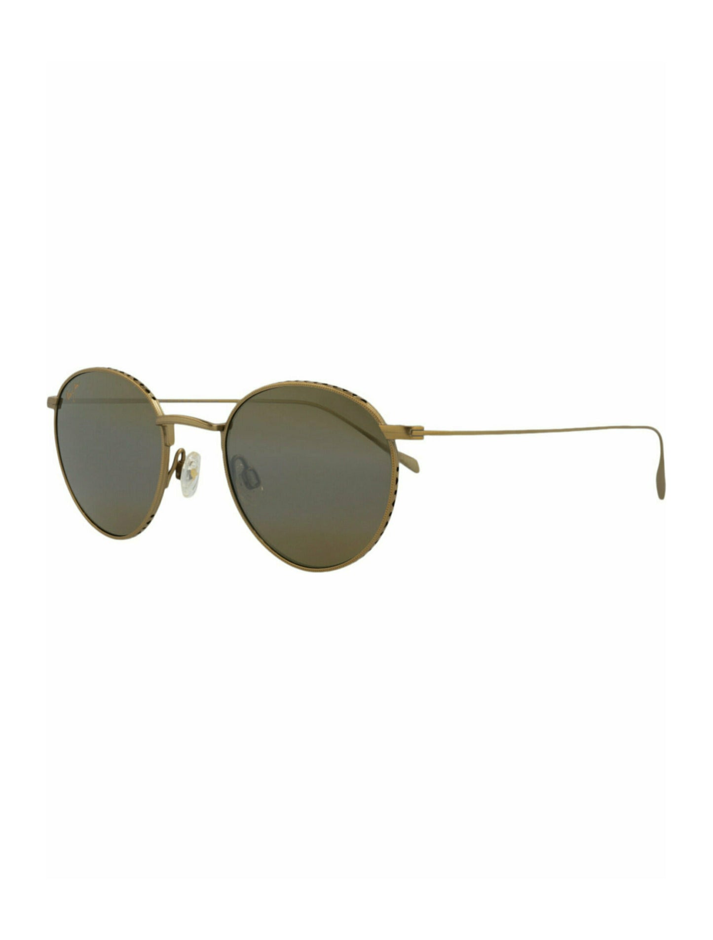 title:Maui Jim Round-Frame Titanium Sunglasses;color:Gold Gold Bronze 1