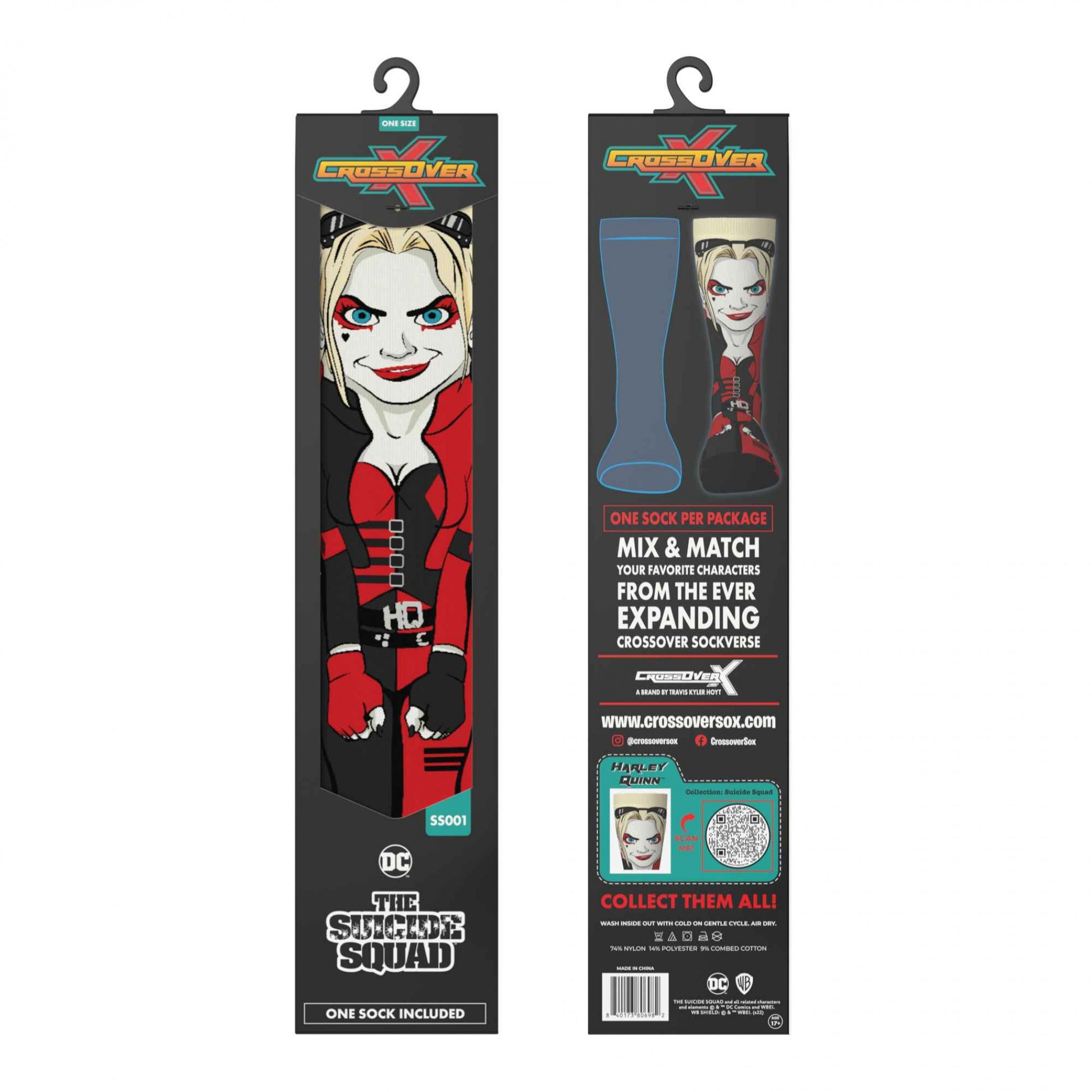 title:Harley Quinn Suicide Squad Crossover Crew Socks;color:Multi-Color