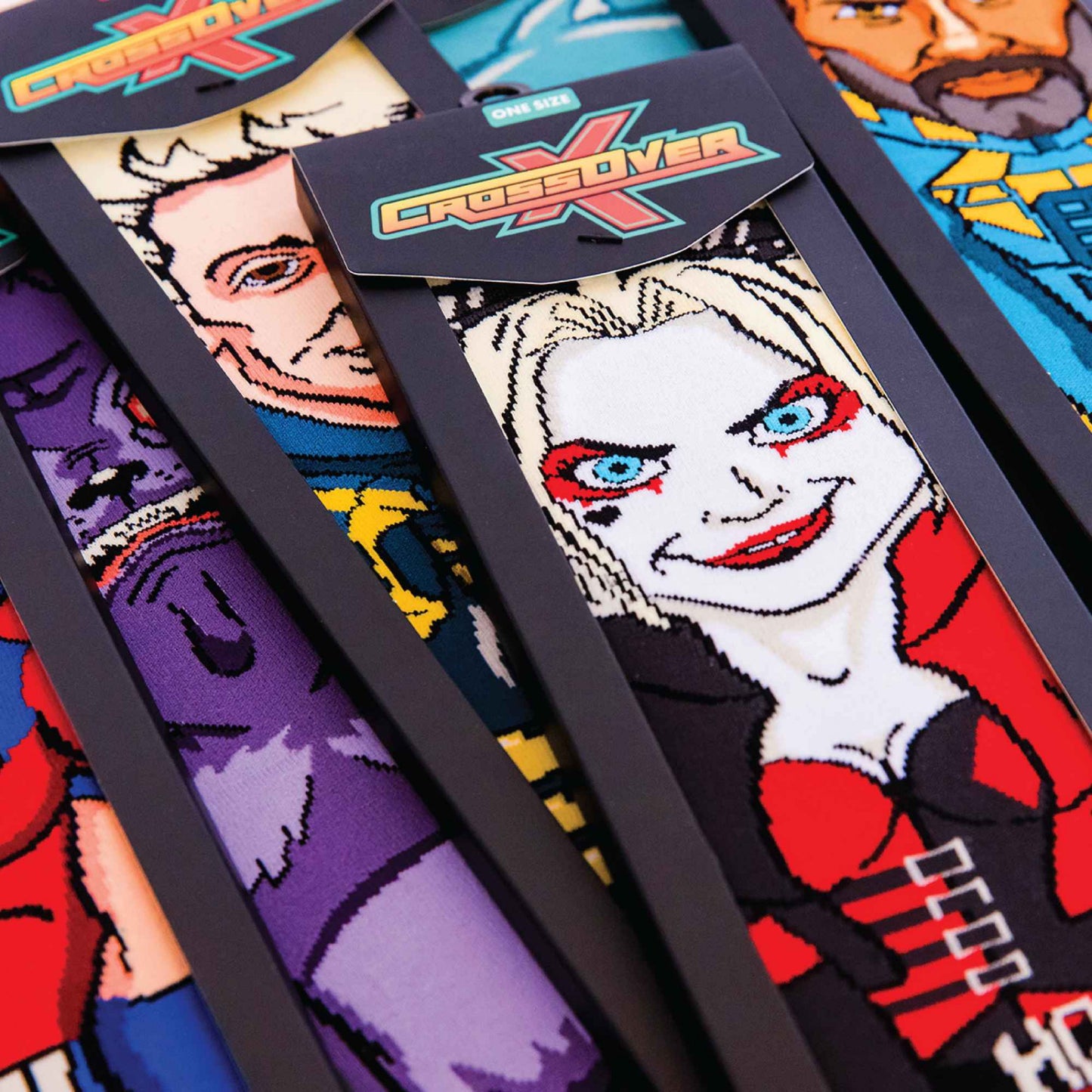 title:Harley Quinn Suicide Squad Crossover Crew Socks;color:Multi-Color