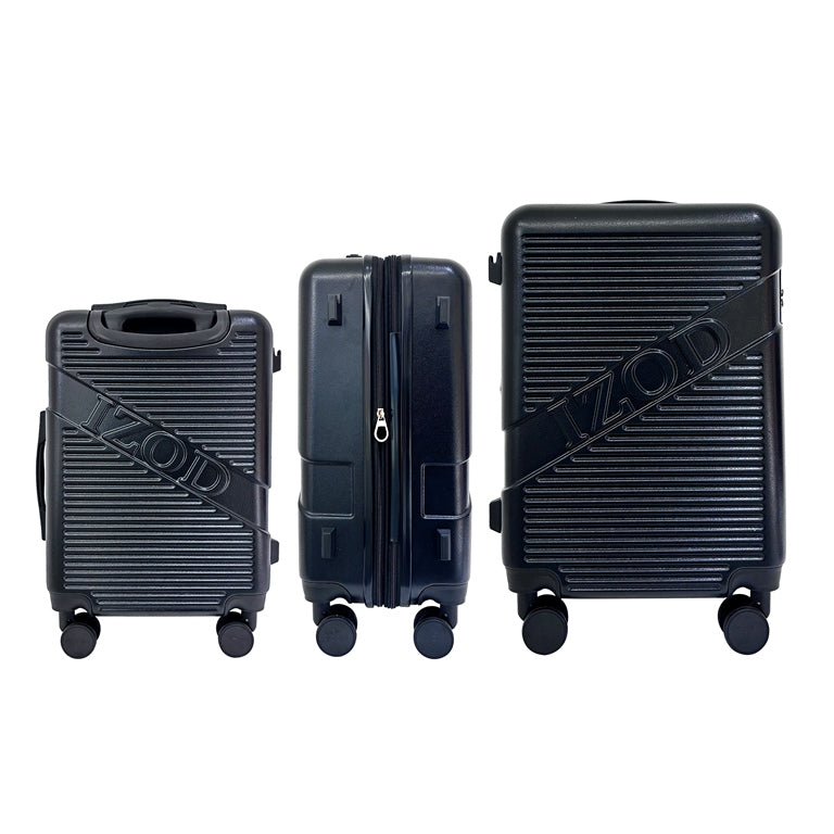 IZOD Harper Expandable ABS Hard shell Lightweight 360 Dual Spinning Wheels Combo Lock 28", 24", 20" 3 Piece Luggage Set