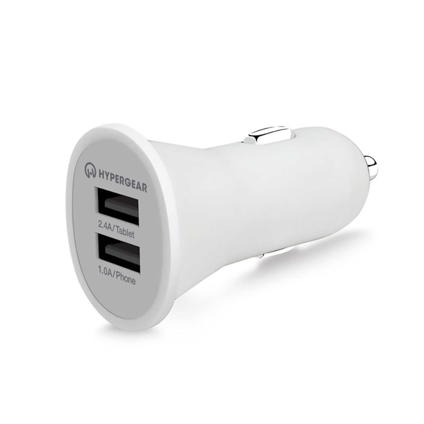 title:HyperGear Dual USB 2.4A Rubberized Vehicle Charger Gen-2;color:White