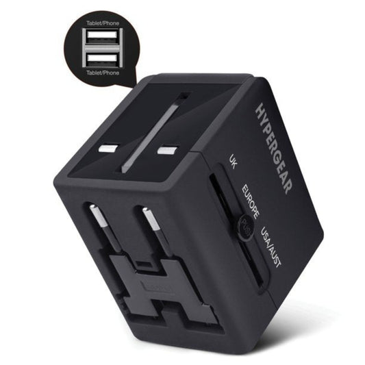 title:HyperGear All-in-one World Travel Adapter;color:Black