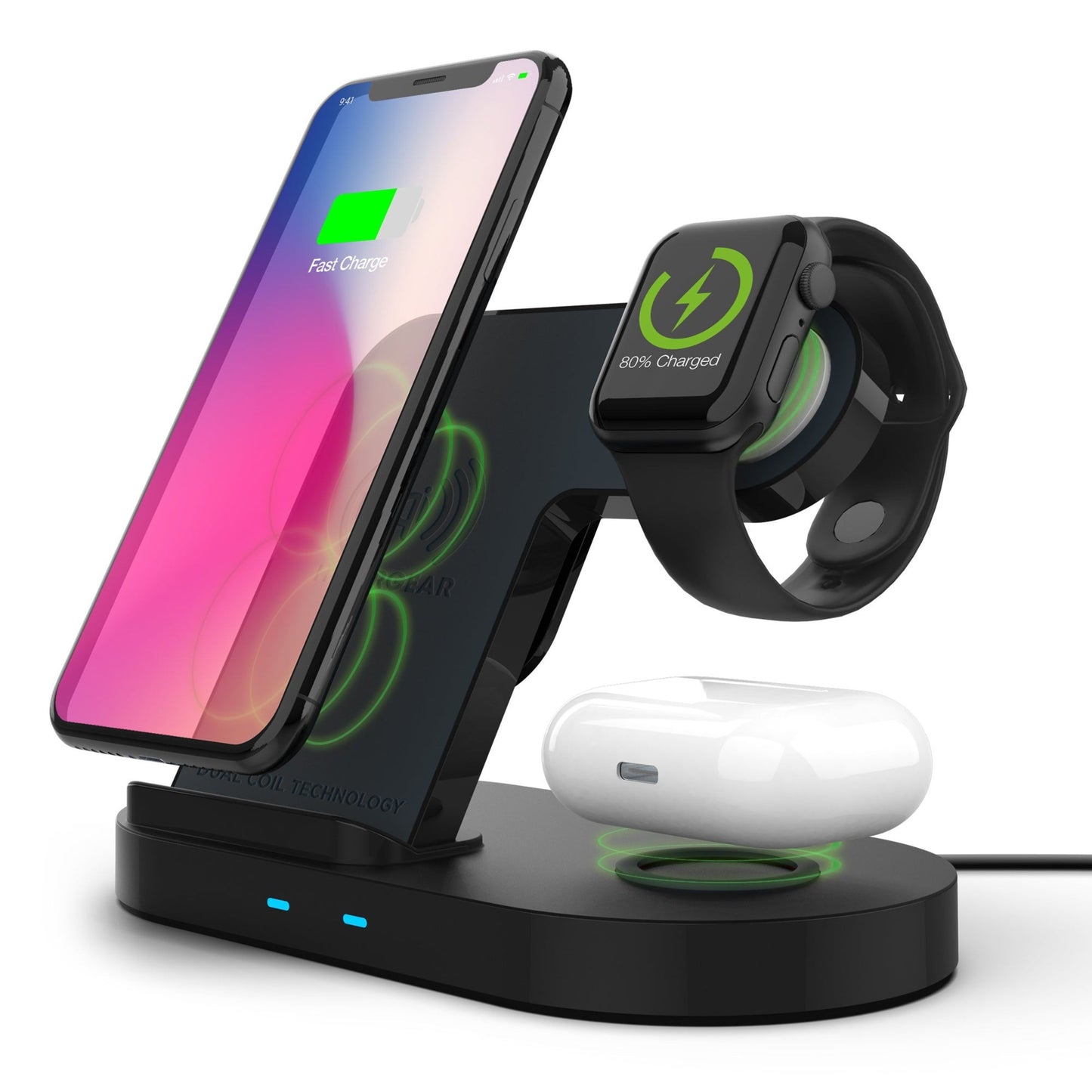 title:HyperGear 3-in-1 Wireless Charging Dock;color:Black