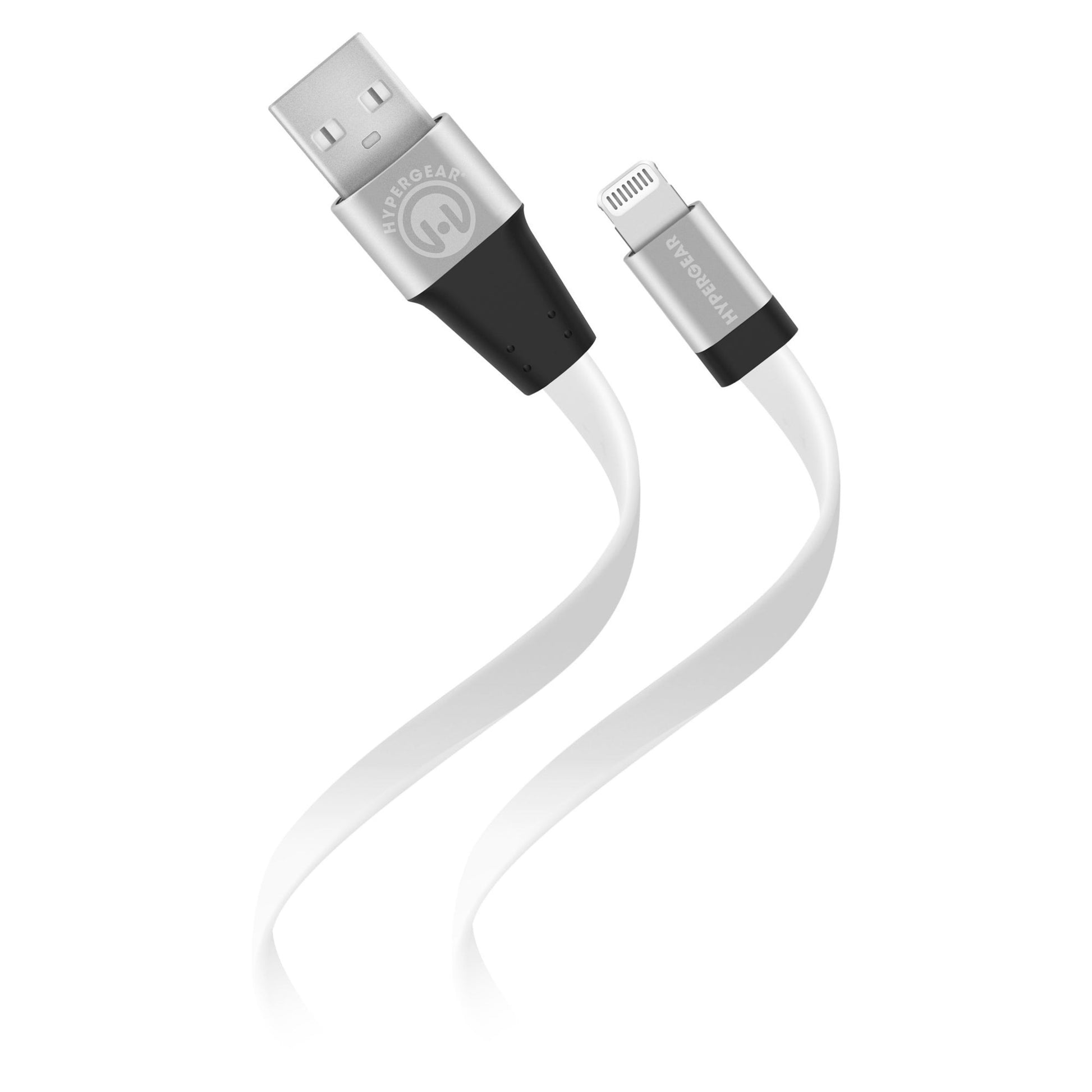 title:HyperGear Flexi USB to Lightning Flat Cable 6ft;color:White