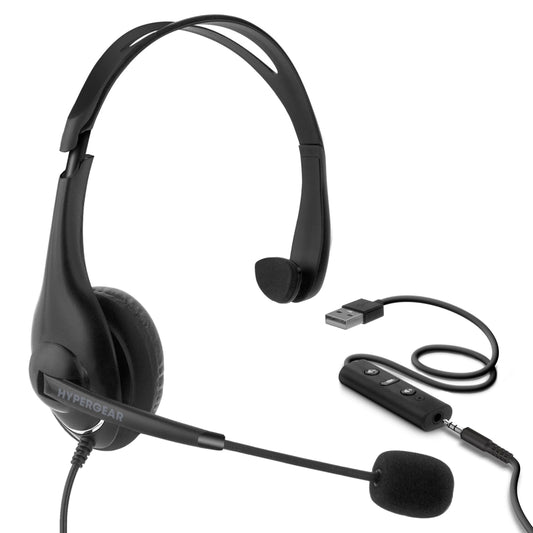 title:HyperGear V100 Office Professional Wired Headset;color:Black