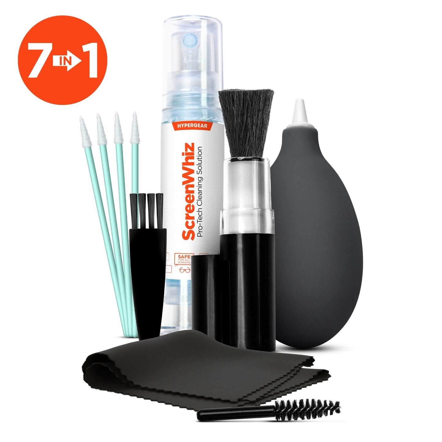 title:HyperGear ScreenWhiz 7-in-1 Complete Tech Cleaning Kit;color:Black