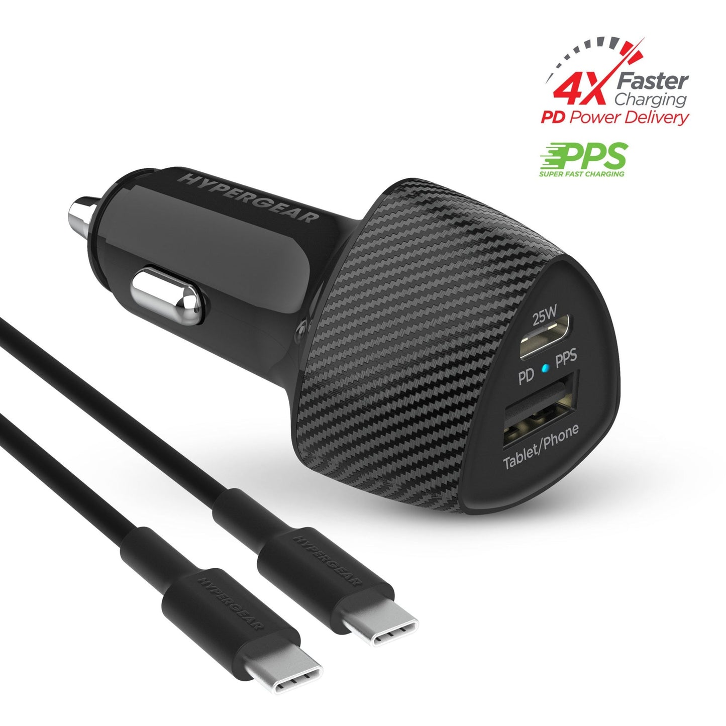 title:HyperGear SpeedBoost 25W PD USB-C Car Kit;color:Black