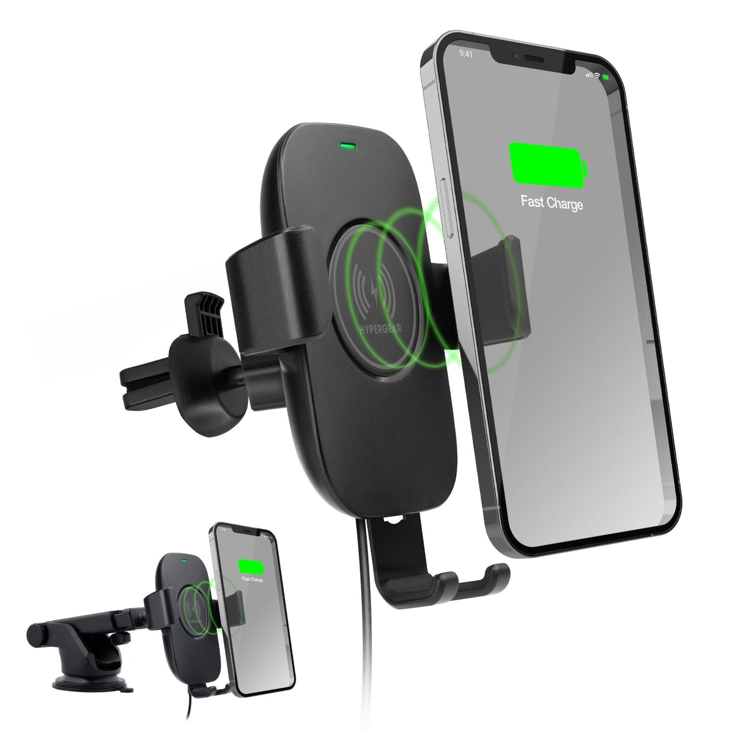 title:HyperGear Gravity 15W Wireless Fast Charge Mount;color:Black