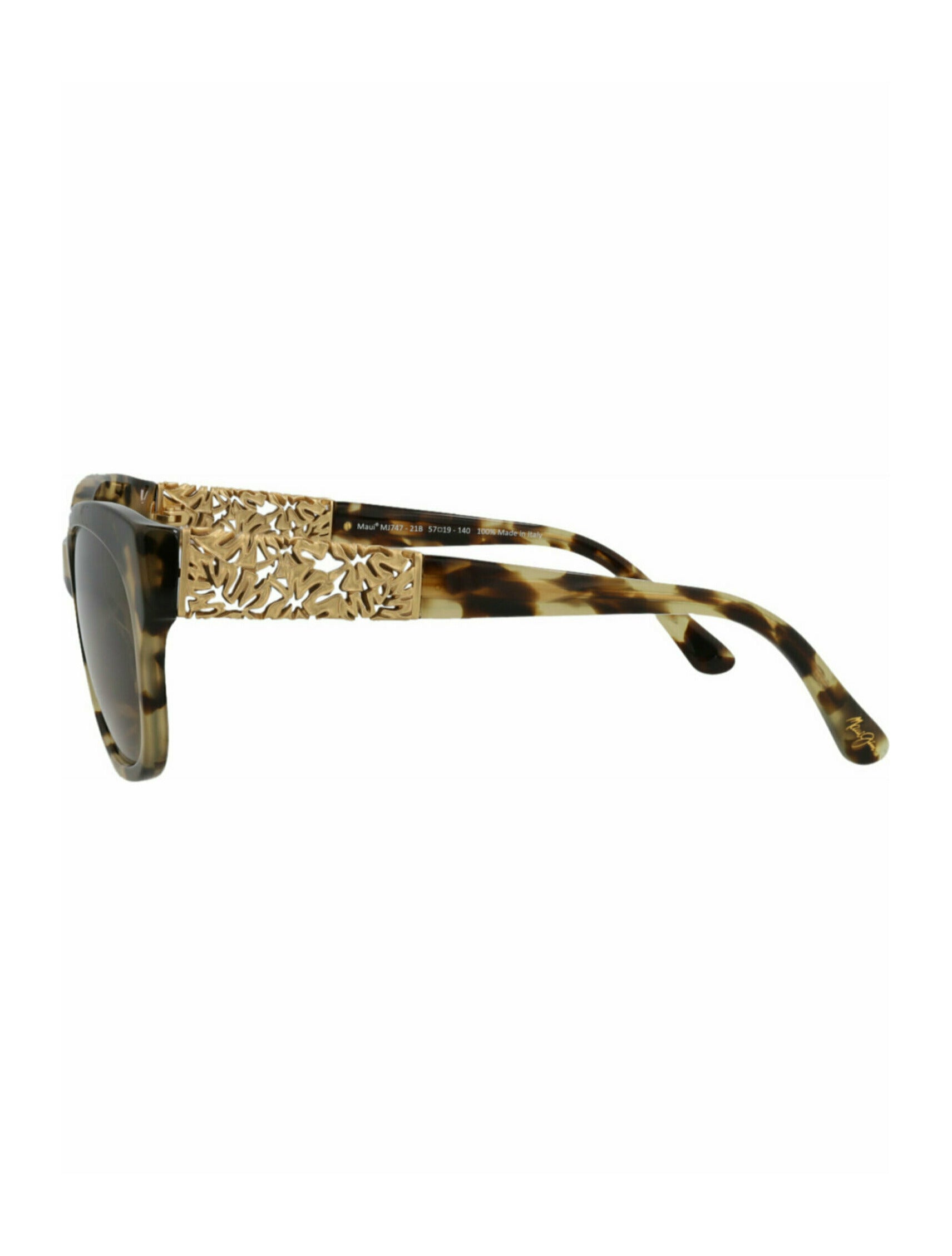 title:Maui Jim Cat Eye-Frame Acetate Sunglasses;color:Havana Havana Bronze