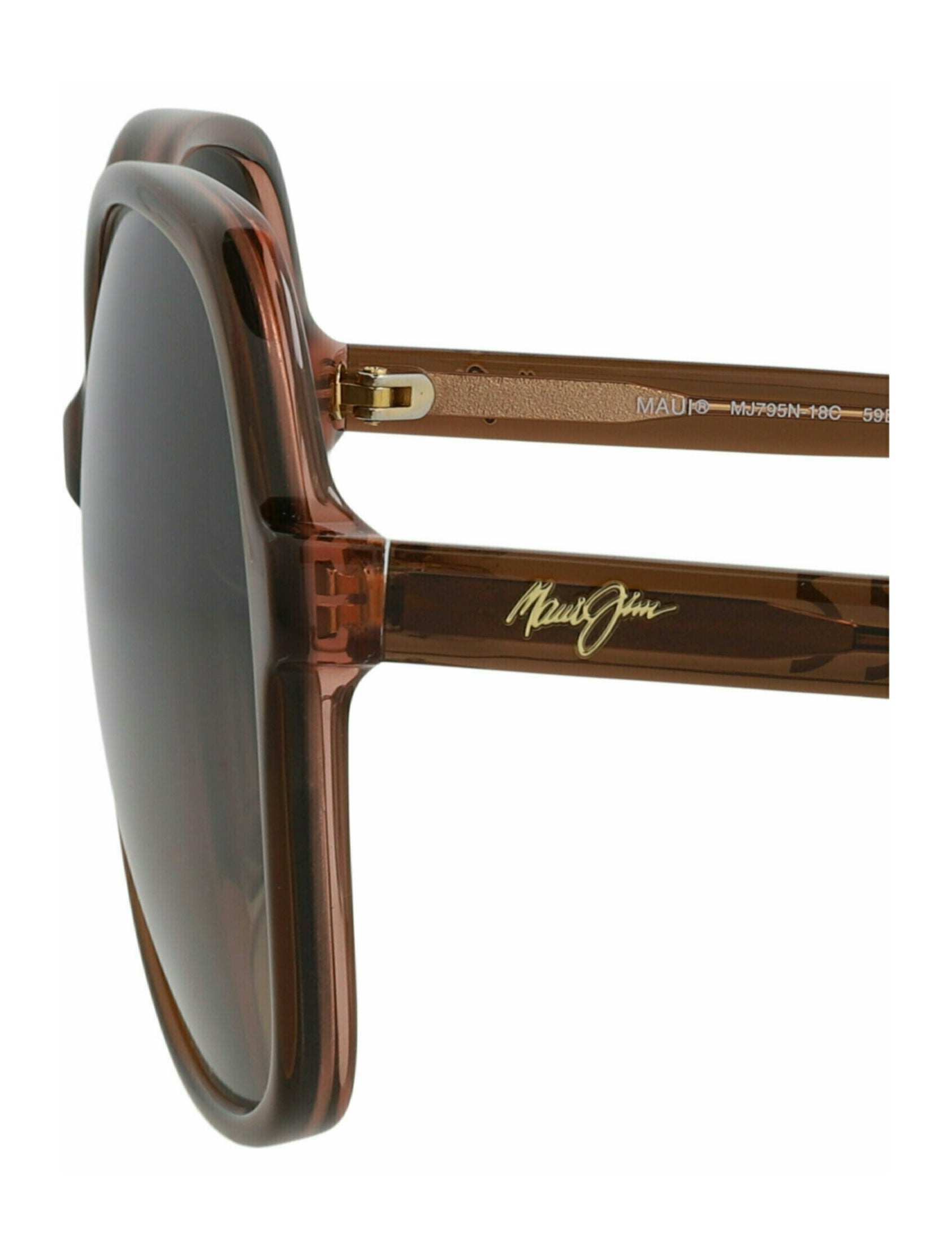 title:Maui Jim Round-Frame Acetate Sunglasses;color:Brown Brown Bronze