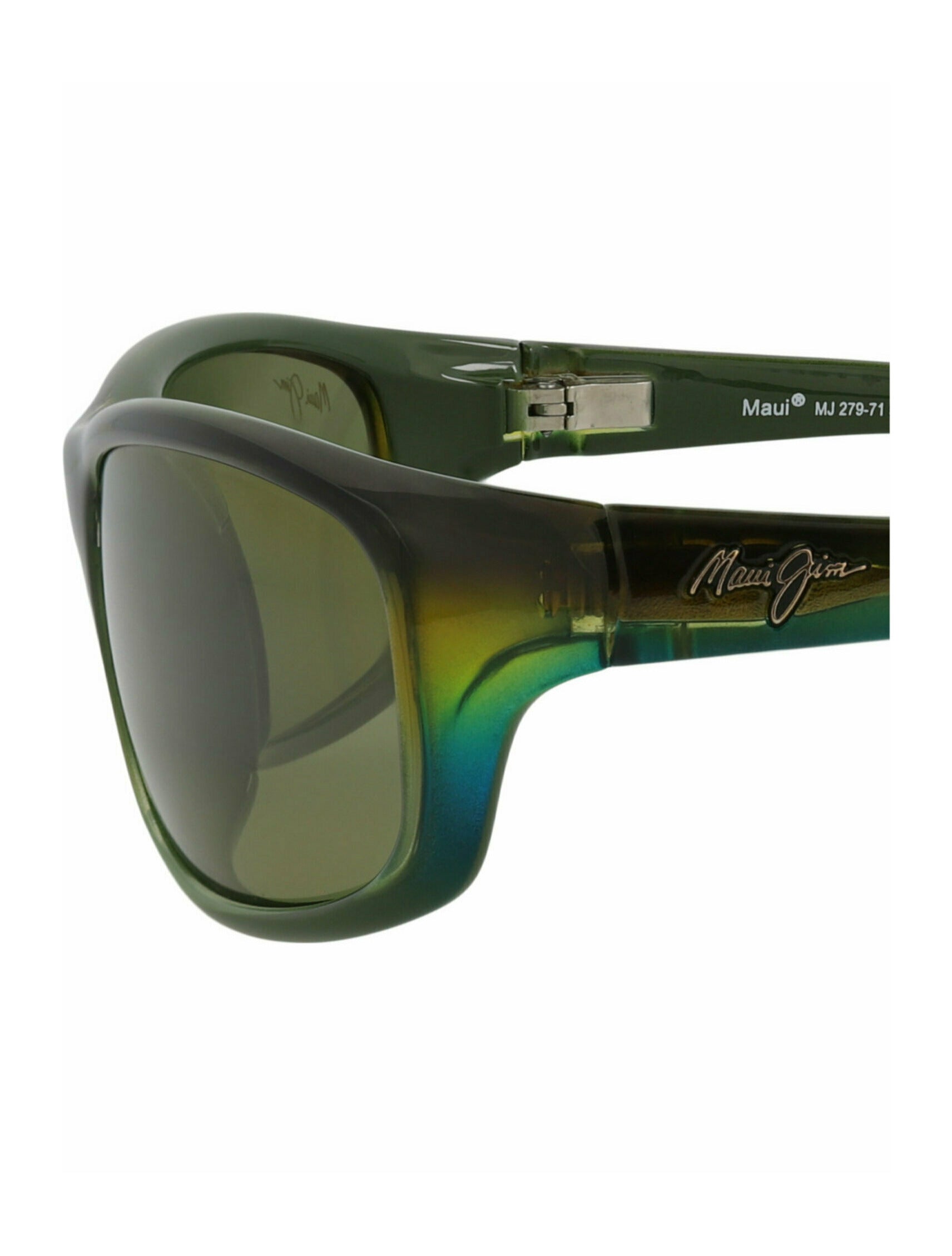 title:Maui Jim Shield-Frame Nylon Sunglasses;color:Green Green Green