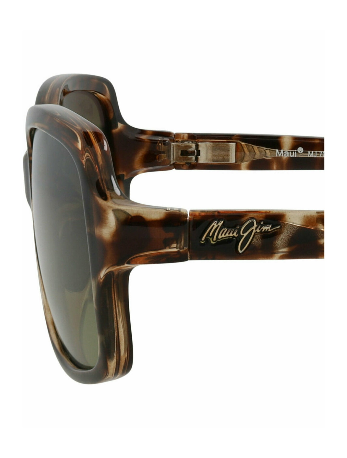 title:Maui Jim Round-Frame Nylon Sunglasses;color:Tortoise Tortoise Green