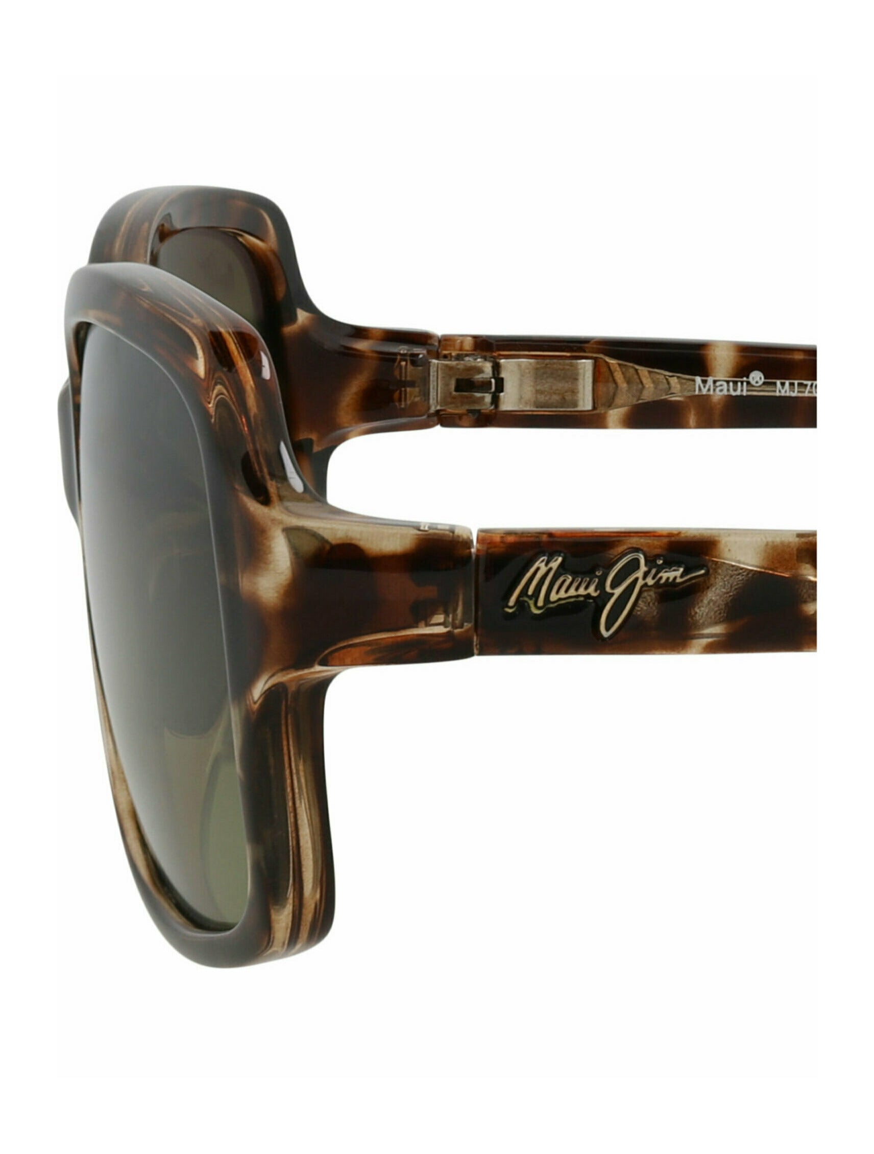 title:Maui Jim Round-Frame Nylon Sunglasses;color:Tortoise Tortoise Green