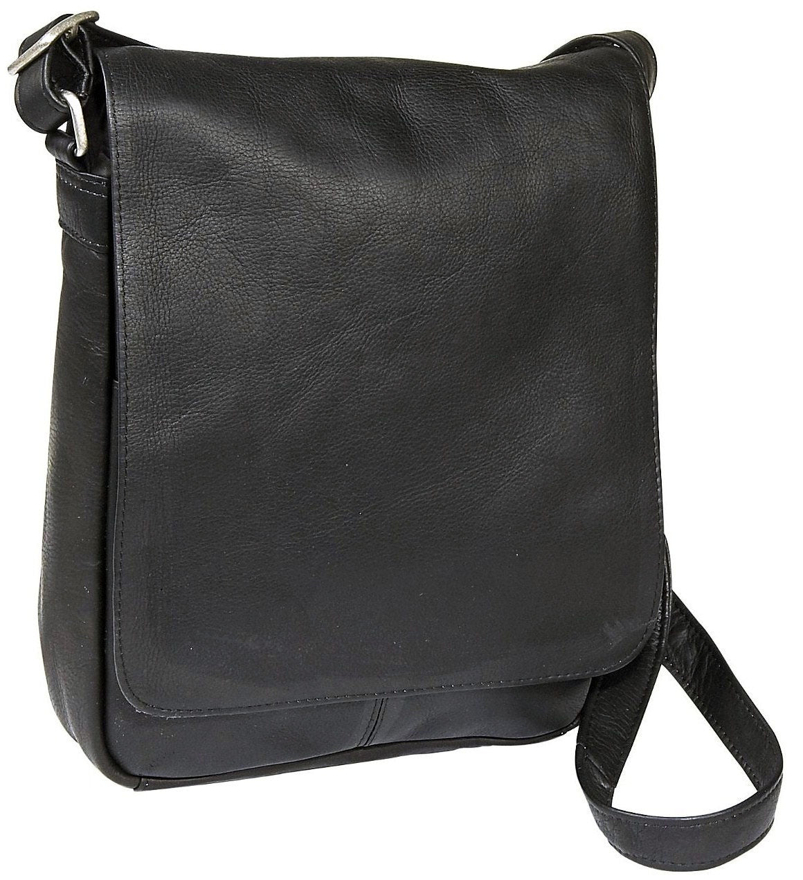 title:Le Donne Leather Vertical Flap Over Shoulder Bag;color:BLACK