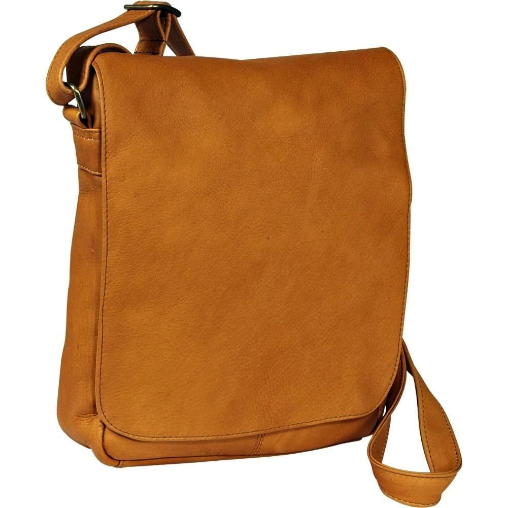 title:Le Donne Leather Vertical Flap Over Shoulder Bag;color:TAN