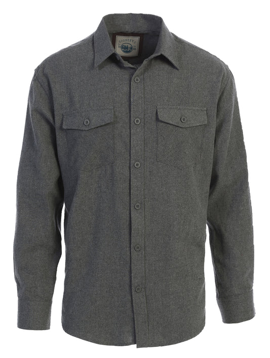 title:Gioberti Men's Heather Charcoal Plaid Checkered Brushed Flannel Shirt;color:Heather Charcoal