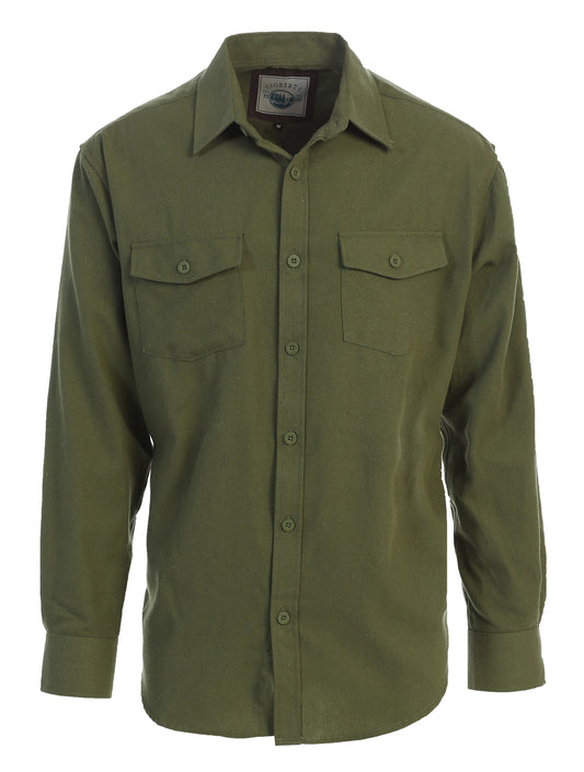 title:Gioberti Men's Heather Olive Plaid Checkered Brushed Flannel Shirt;color:Heather Olive