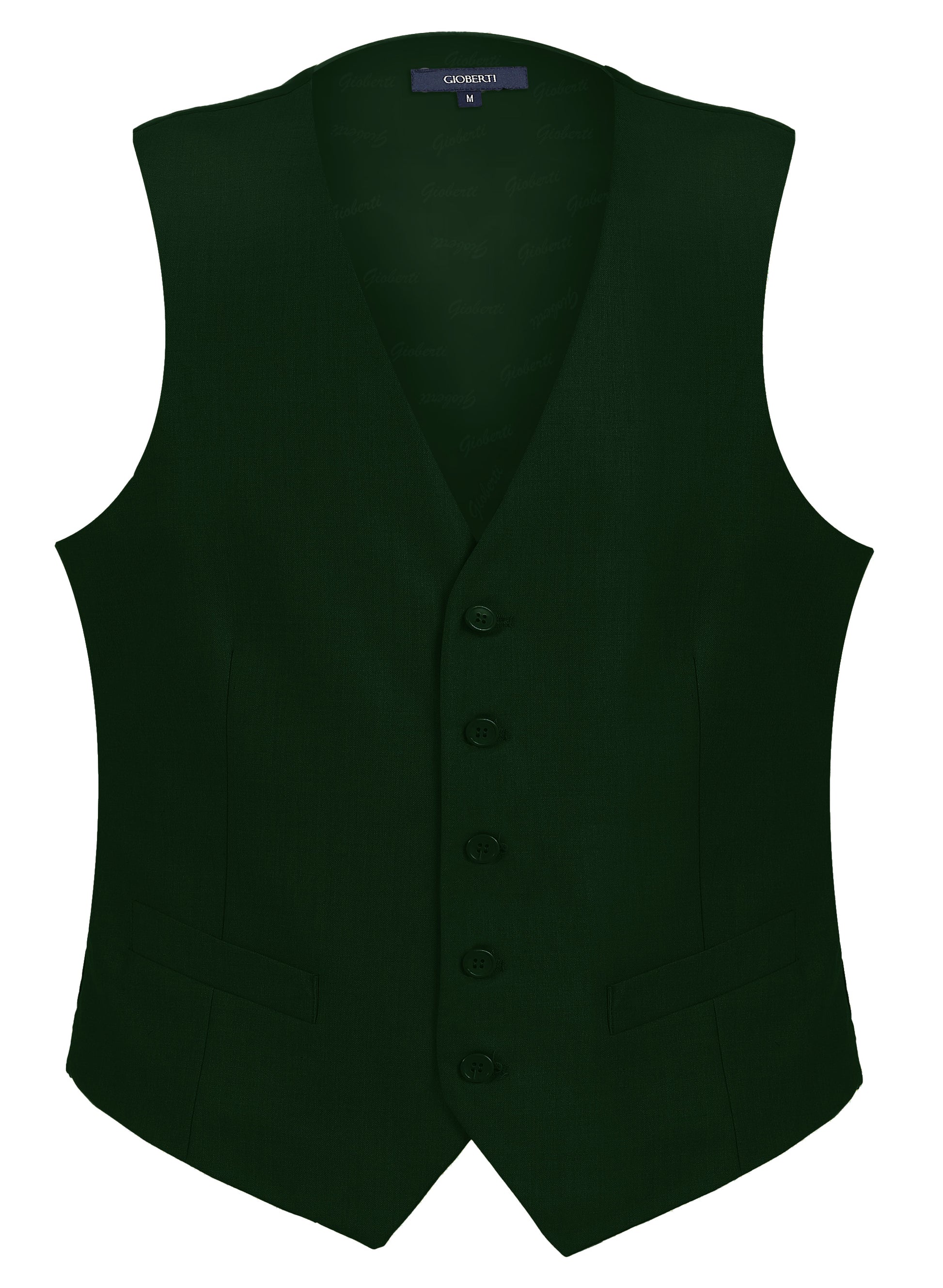 title:Gioberti Men's Hunter Green Formal Suit Vest;color:Hunter Green