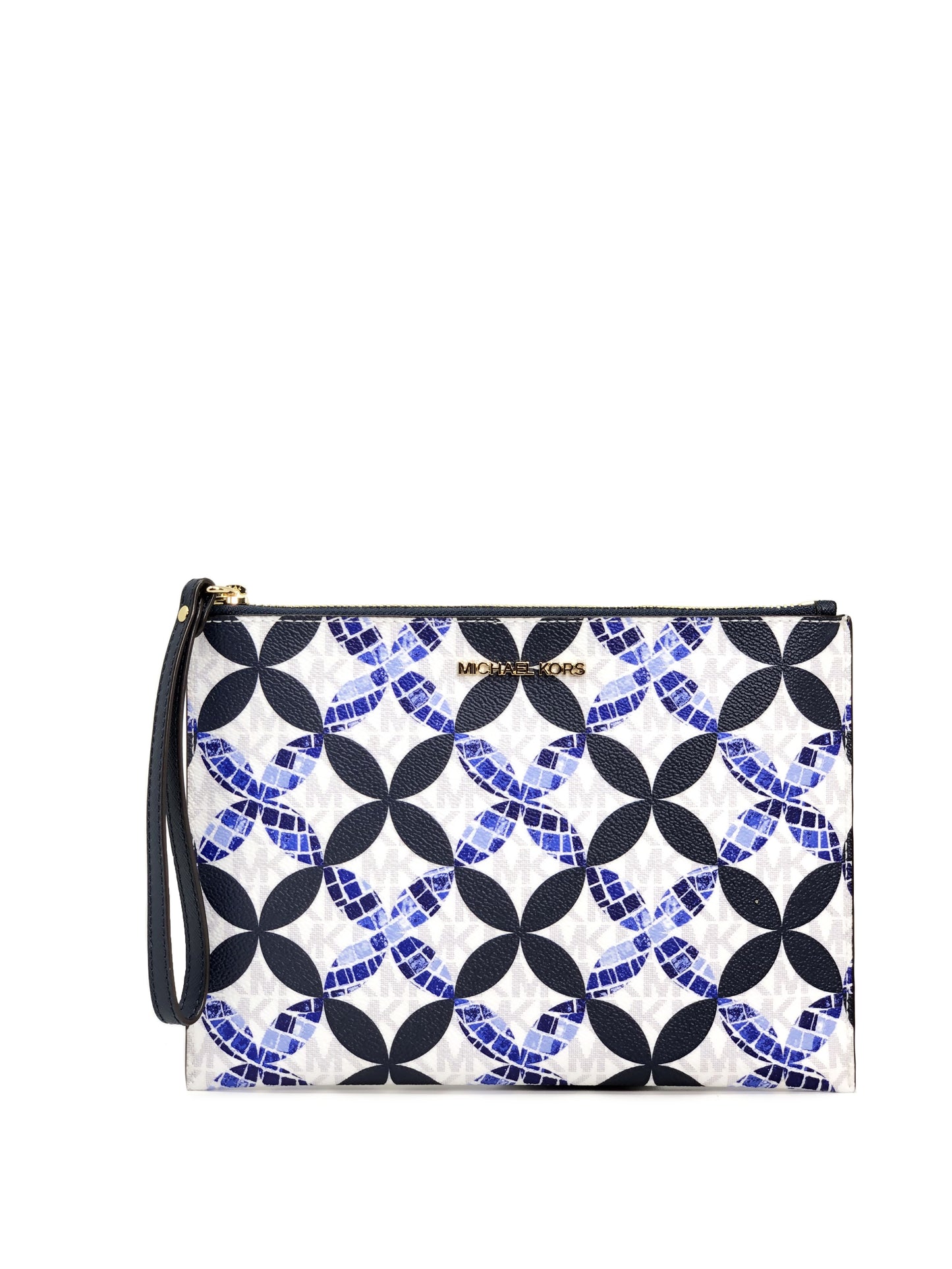 title:Michael Kors Women's Jet Set Logo Clutch Wristlet;color:Bright White