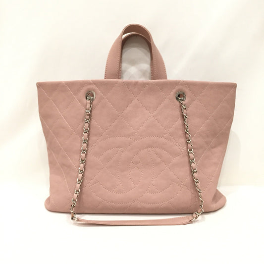 Pre-Owned Chanel Pink Caviar Chain Shopping Tote Sku# 81005