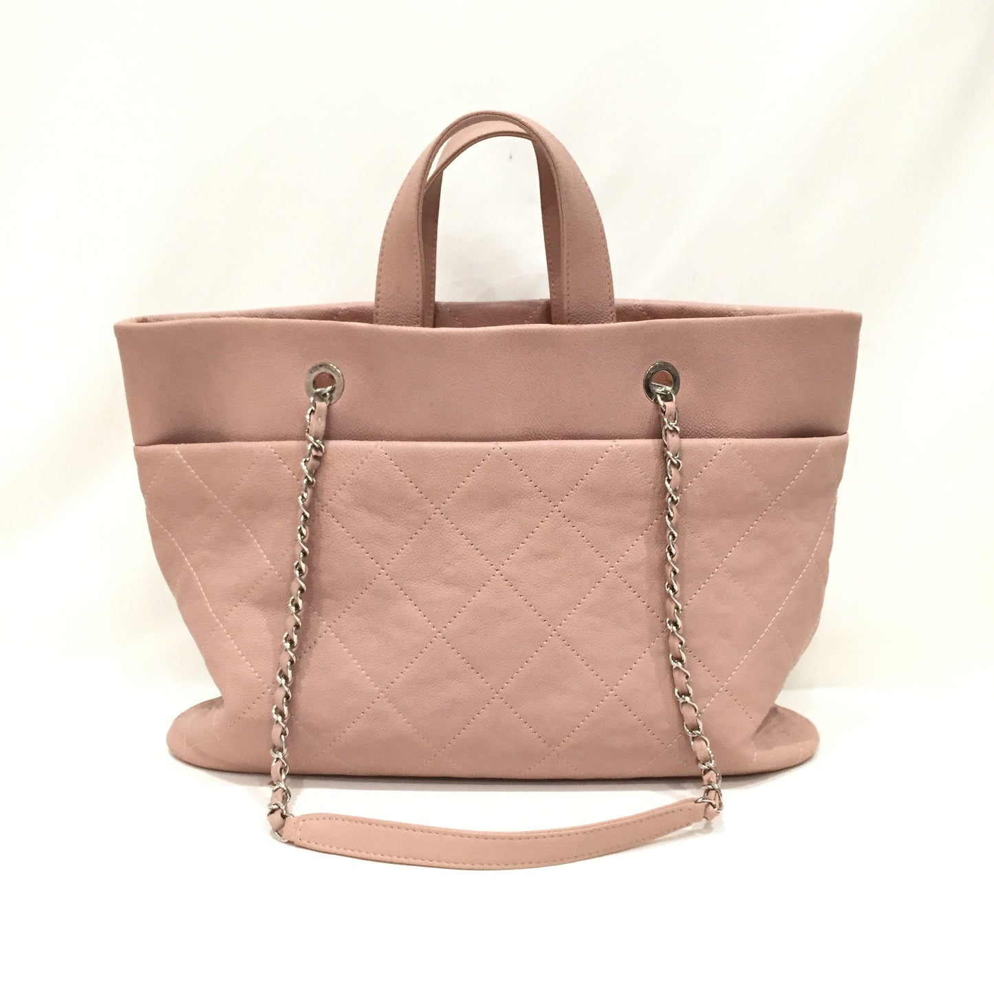 Pre-Owned Chanel Pink Caviar Chain Shopping Tote Sku# 81005