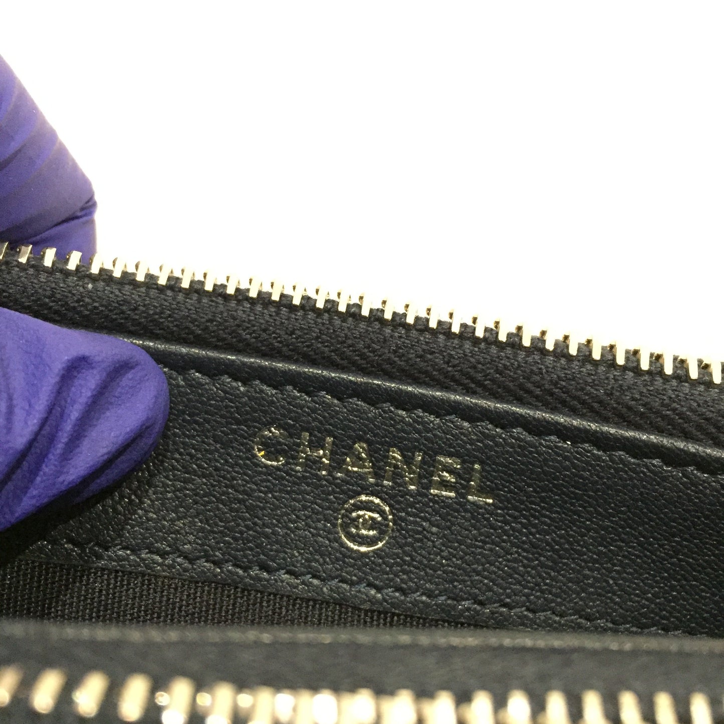 Pre-Owned Chanel Navy Leather Double Zippy Wallet On Chain Crossbody Bag Sku# 81368