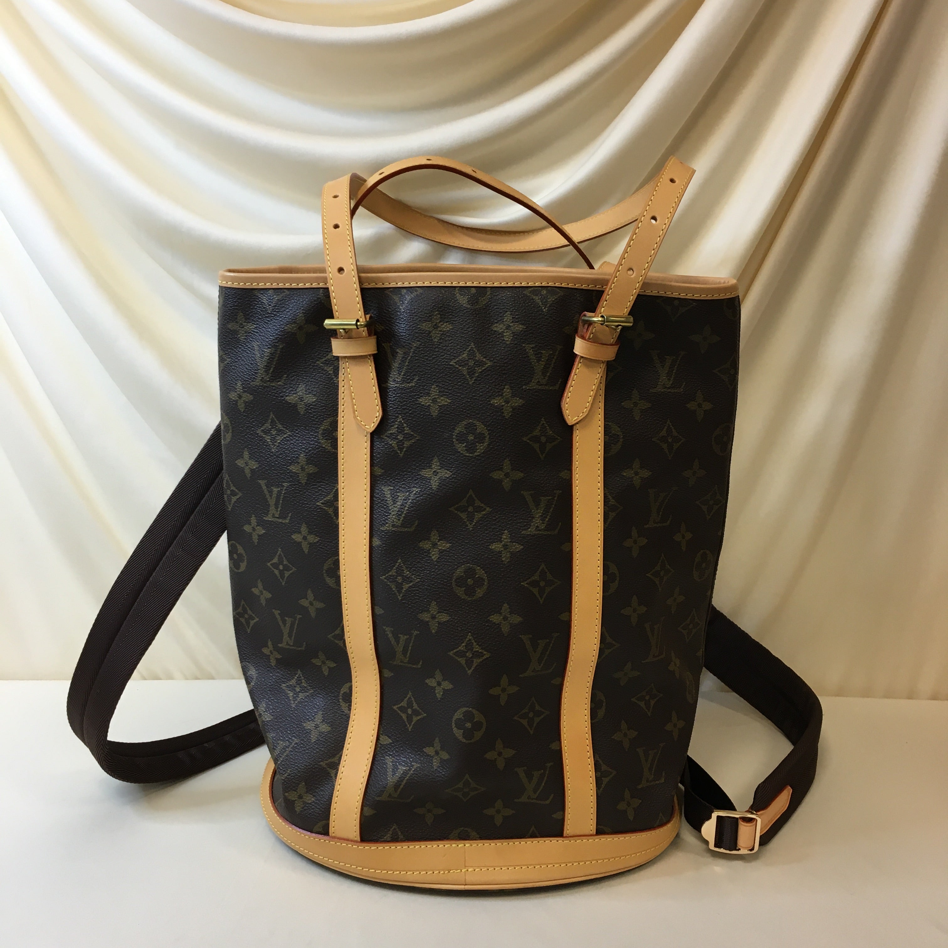 Pre-Owned Louis Vuitton Monogram Bucket GM Bag (generic straps 