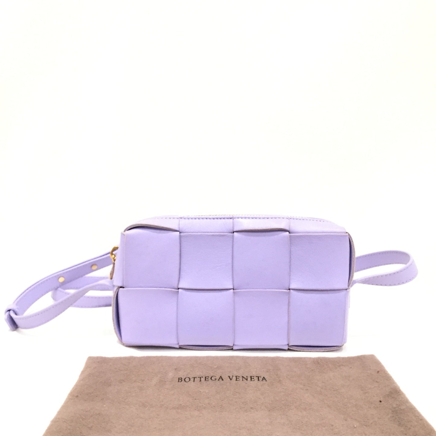 Pre-Owned Bottega Veneta Purple Leather Padded Zippy Crossbody Bag Sku# 81377