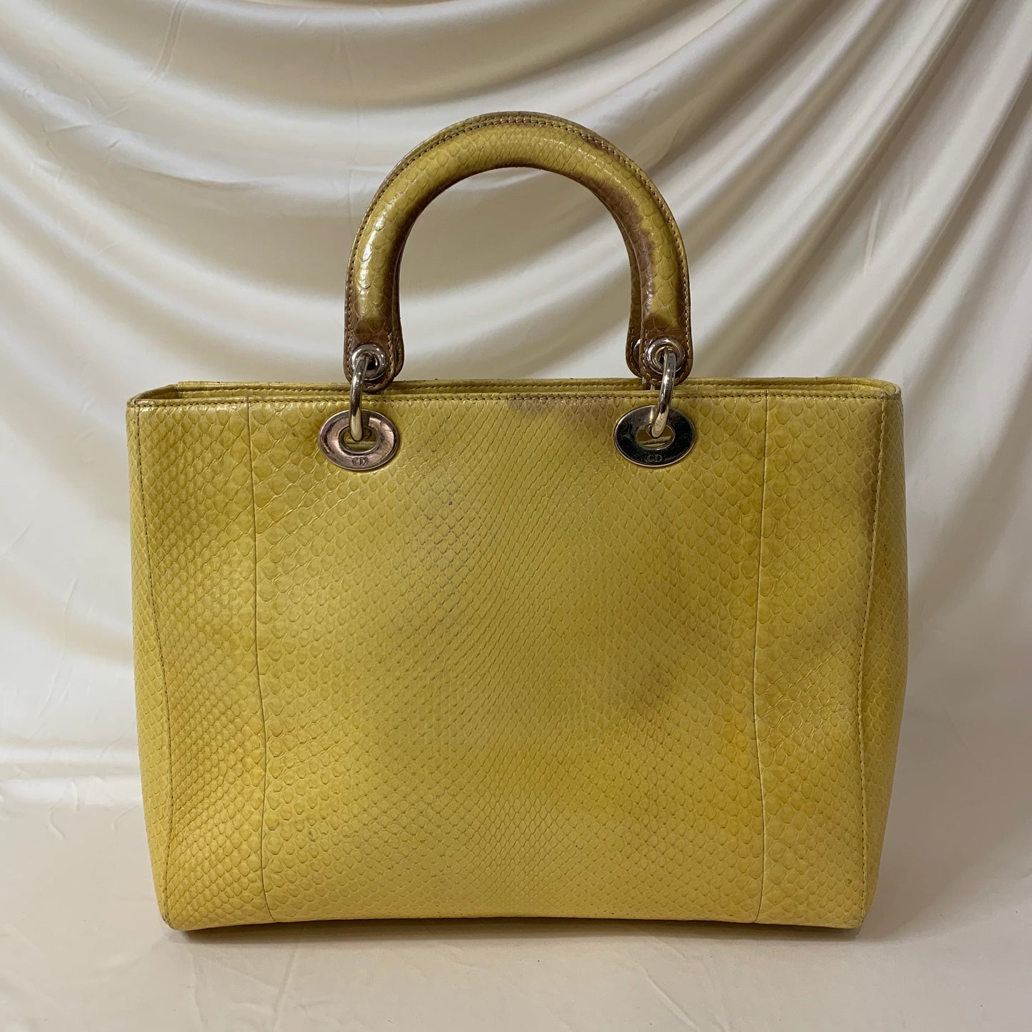 Pre-Owned Dior Lady Bag Yellow Python Skin Leather Sku# 44452