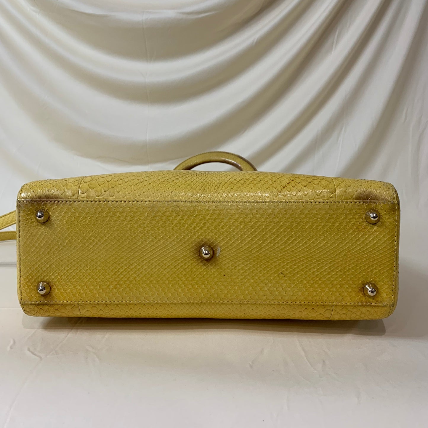 Pre-Owned Dior Lady Bag Yellow Python Skin Leather Sku# 44452