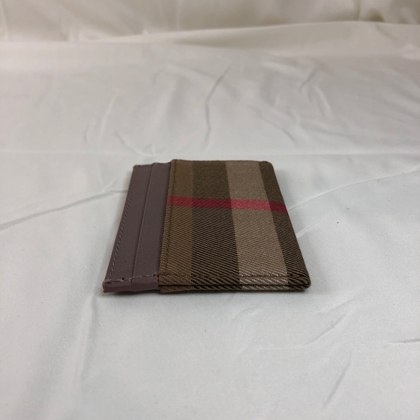 ***Brand New With Tag*** Burberry Brown Grey Mint Leather Card Holder Sku# 00011